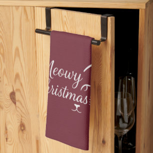 Paño De Cocina "Navidad Gatuna" Regalo Elegante de Cranberry Prof