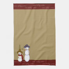 Paño De Cocina Navidad lindo del muñeco de nieve del vaquero del
