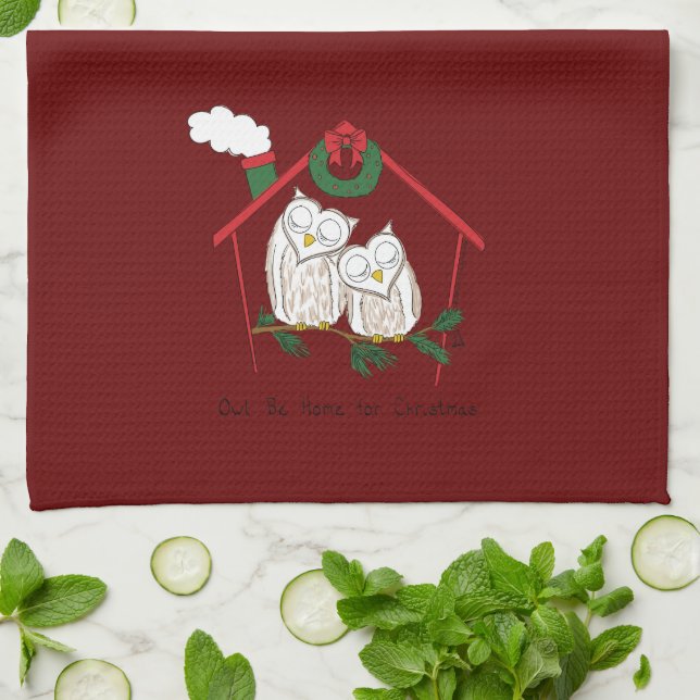 Paño De Cocina Navidad Owl Be Home Cute (Doblado)