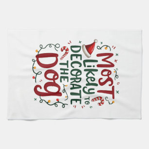 Paño De Cocina Navidad Probablemente Decorar Perro Navidad Famili