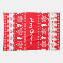 Paño De Cocina Navidad rojo y blanco