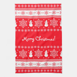 Paño De Cocina Navidad rojo y blanco