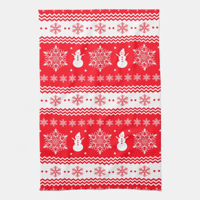Paño De Cocina Navidad rojo y blanco (Vertical)