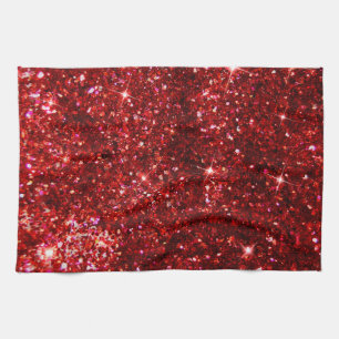 Paño De Cocina Navidad Rojo y Negro Falso Brillo