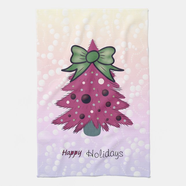 Paño De Cocina Navidad Rosa (Vertical)