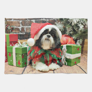 Paño De Cocina Navidad - Shih Tzu - Riley
