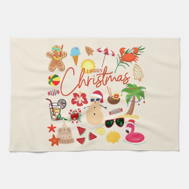 Paño De Cocina Navidad Tropical (Horizontal)