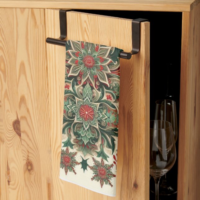 Paño De Cocina Navidad victoriana/clásica/vintage (Pliegue de tercios)