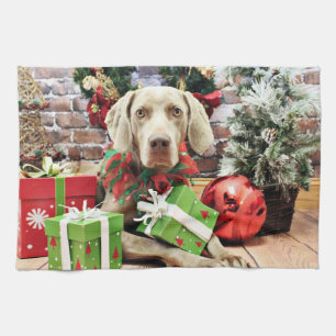 Paño De Cocina Navidad - Weimaraner - Lucy
