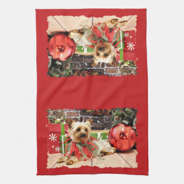 Paño De Cocina Navidad - Yorkie - Kinsey (Vertical)