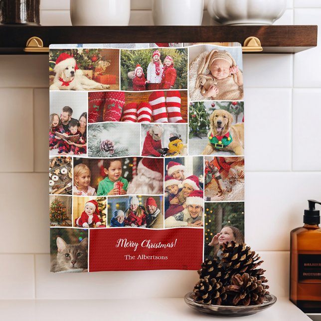 Paño De Cocina Navidades 22 Collage de fotos con nombre familiar  (Subido por el creador)
