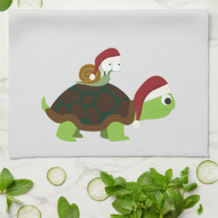 Paño De Cocina Navidades acechan a una tortuga