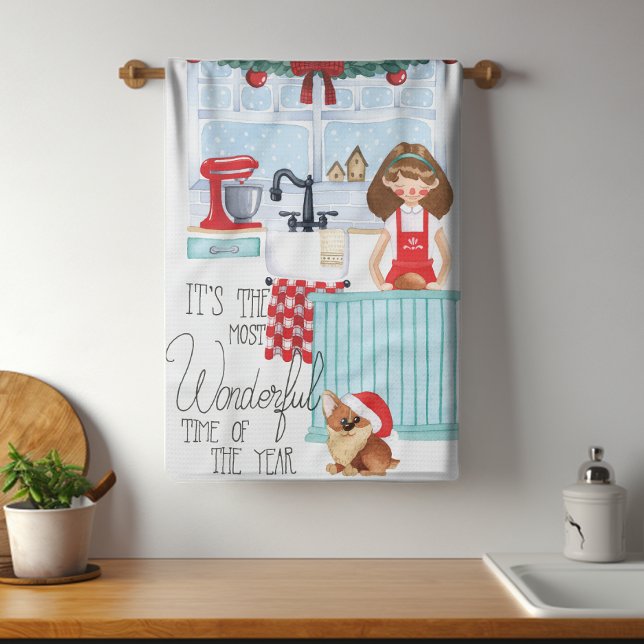 Paño De Cocina Navidades acuarela festiva (Subido por el creador)