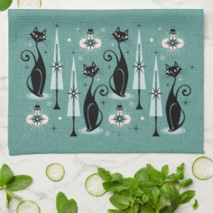 Paño De Cocina Navidades Atómicos de Medid Century ©studioxtine