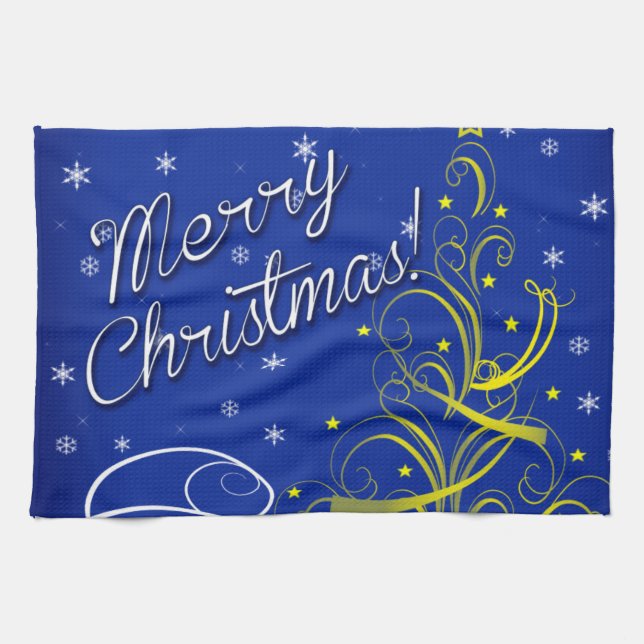Paño De Cocina Navidades azules (Horizontal)