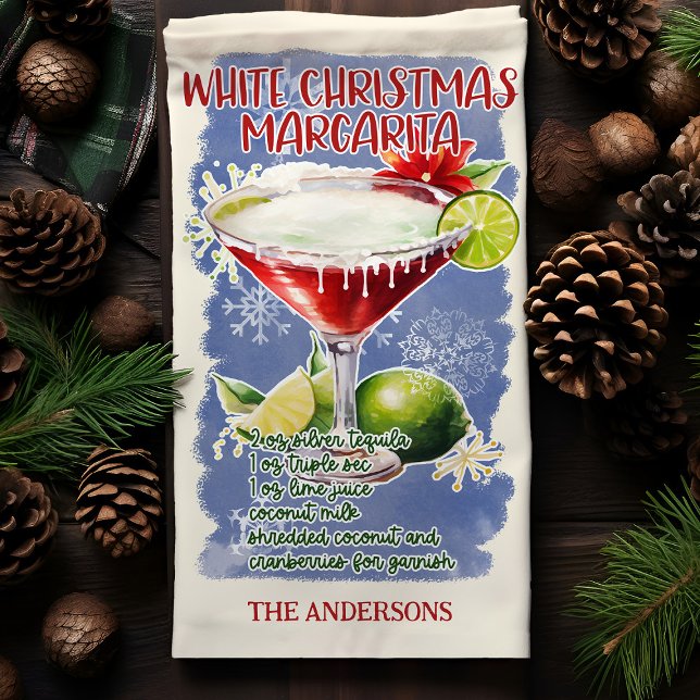 Paño De Cocina Navidades blancos Margarita Holiday Cocktail Recet (Subido por el creador)