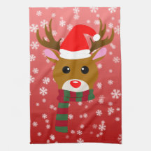 Navidades blancos Rudolph, reno de la nariz roja