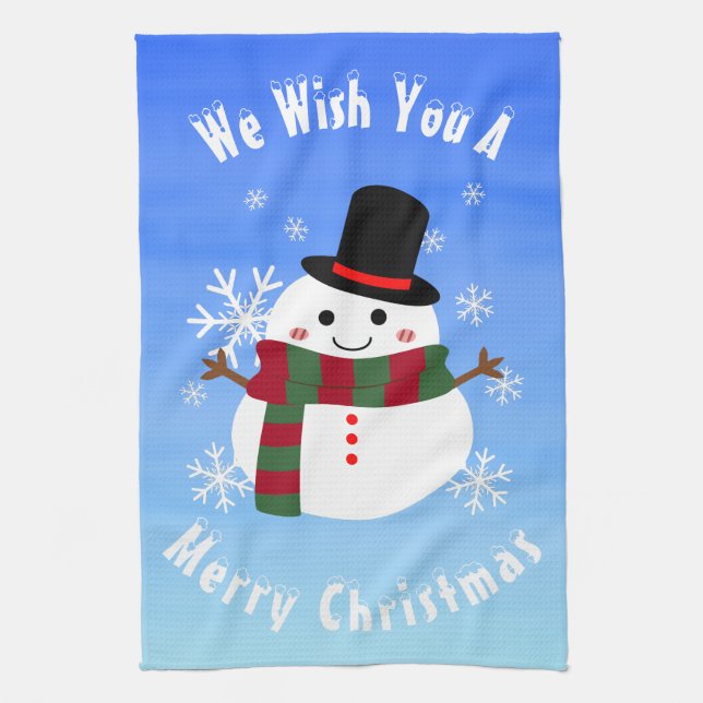 Paño De Cocina Navidades blancos Snowman (Vertical)