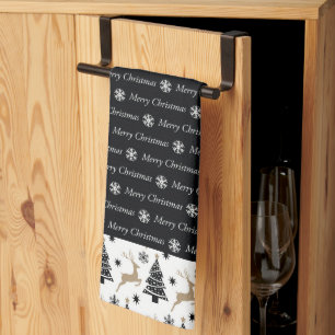 Paño De Cocina Navidades blancos y negros