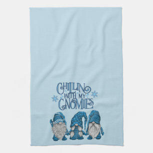 Paño De Cocina Navidades Blue Winter Trio Chillin Con Mis Gnomías