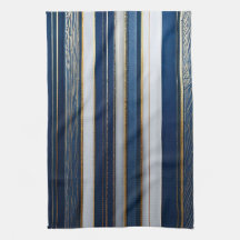 Navidades Blues Stripes Blue White Gold