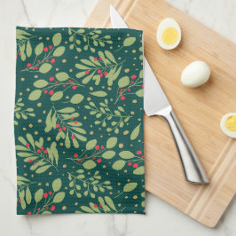 Paño De Cocina Navidades Botánicos Greenery Berry Classic