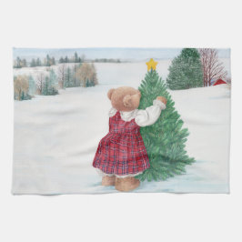 Paño De Cocina Navidades caprichosos Teddy Bear Winter Wonderland