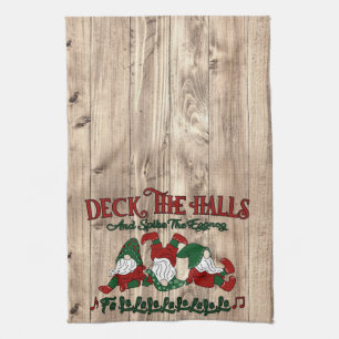 Paño De Cocina Navidades Carol Eggnog Gnomes Deck The Halls