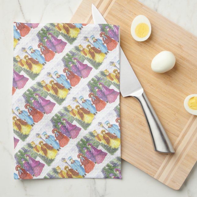 PAÑO DE COCINA NAVIDADES CAROLERS (Doblado Cuarto)