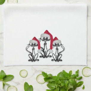 Paño De Cocina Navidades Caroling Cats Joyous Fun