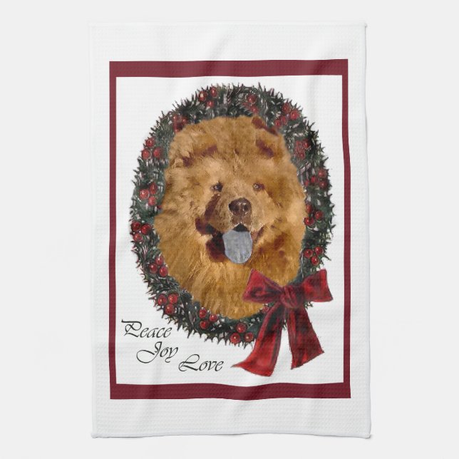Paño De Cocina Navidades Chow Chow (Vertical)