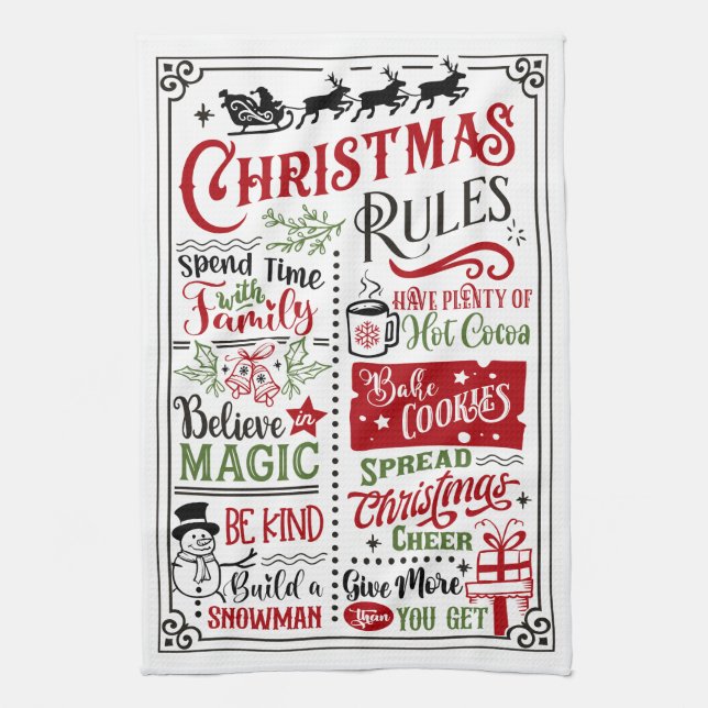 Paño De Cocina Navidades comprueban la festividad (Vertical)