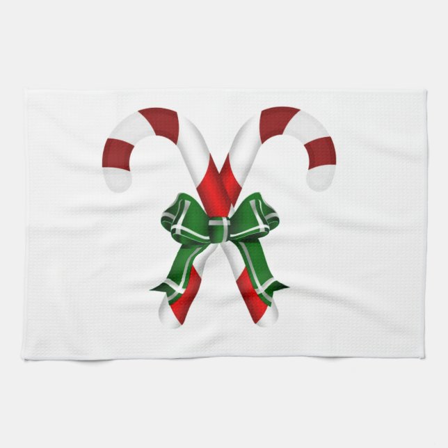 Paño De Cocina Navidades Con Vela Con Bow (Horizontal)