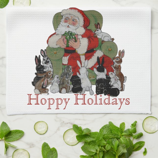 Paño De Cocina Navidades Conejos Santa Hoppy Holidays Bunny Masco (Doblado)