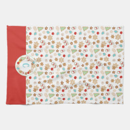 Paño De Cocina Navidades Cookie Pattern con monograma