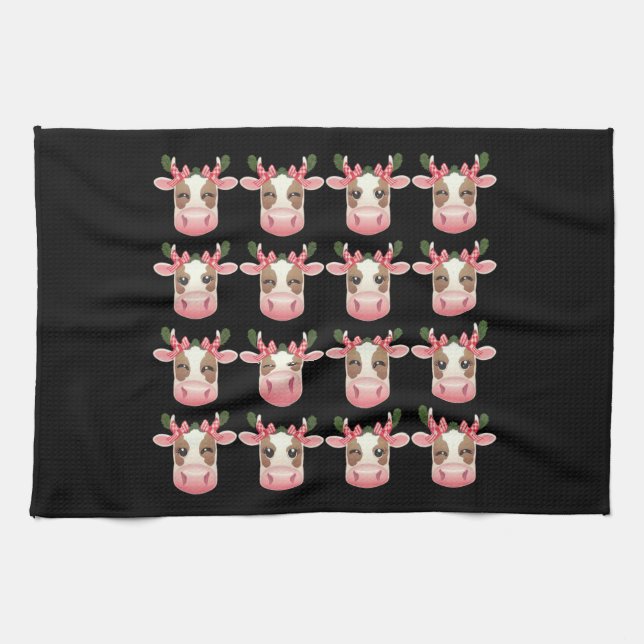 Paño De Cocina Navidades Coquette Highland Vaca Navidad Occidenta (Horizontal)