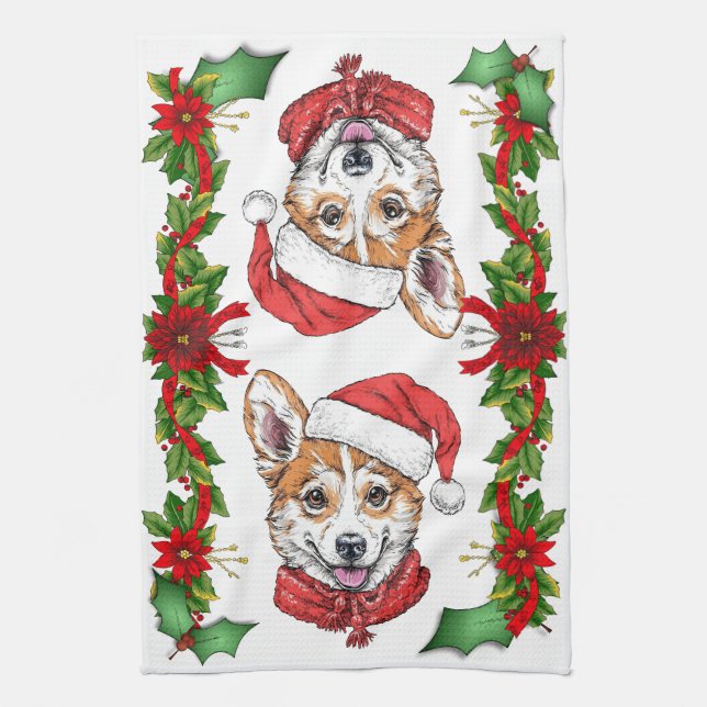 Paño De Cocina Navidades Corgi (Vertical)