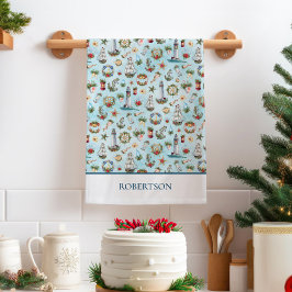 Paño De Cocina Navidades costeros Nautical Personalized