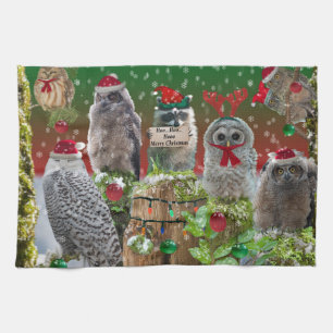 Paño De Cocina Navidades Critters Owos y Raccoon