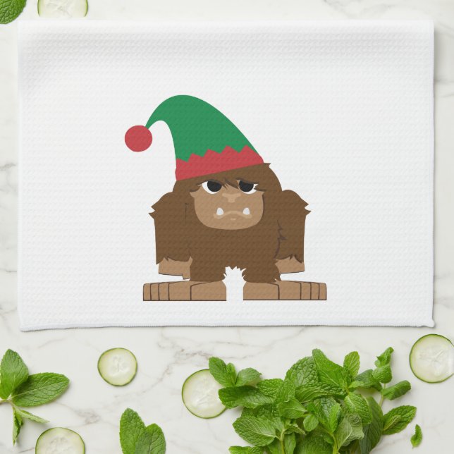Paño De Cocina Navidades Cute Sasquatch Elf (Doblado)