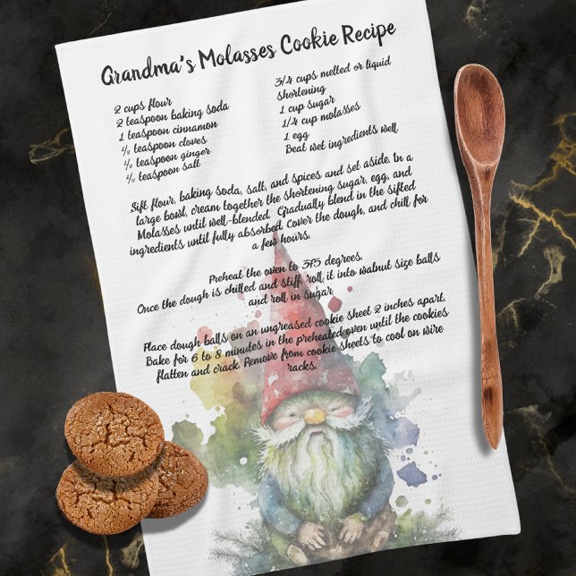 Paño De Cocina Navidades de acuarela Mantenimiento de la receta d (Subido por el creador)
