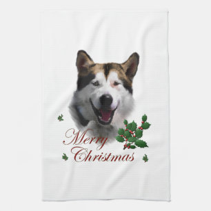 Paño De Cocina Navidades de Alaskan Malamute