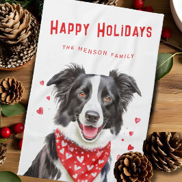 Paño De Cocina Navidades de Bandana en Frontera Collie Red Heart