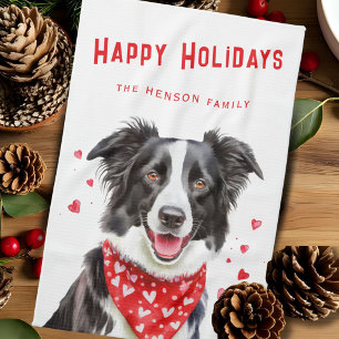 Paño De Cocina Navidades de Bandana en Frontera Collie Red Heart