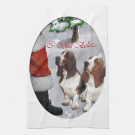 Paño De Cocina Navidades de Basset Hound