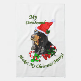 Paño De Cocina Navidades de Black and Tan Coonhound