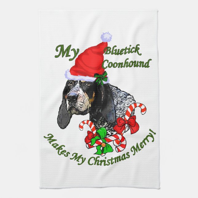 Paño De Cocina Navidades de Bluetick Coonhound (Vertical)