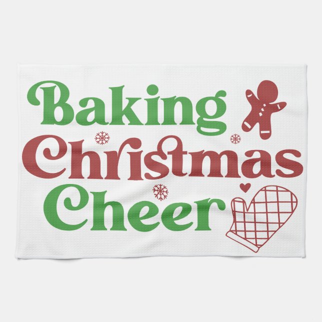 Paño De Cocina Navidades de bolas de Retro Groovy Cheer (Horizontal)