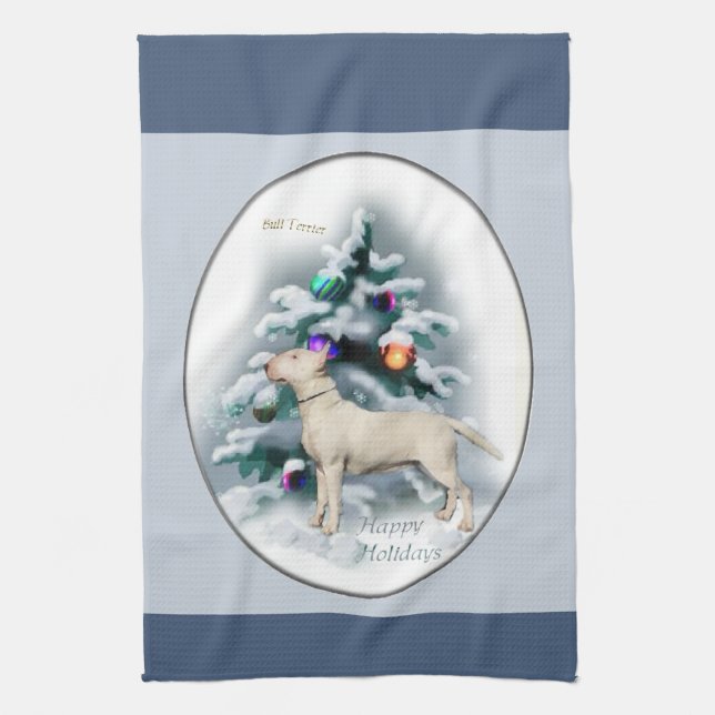 Paño De Cocina Navidades de Bull Terrier (Vertical)