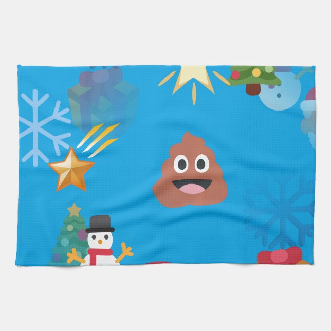 Paño De Cocina navidades de caca de emoji (Horizontal)